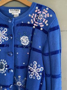 Vintage CHRISTMAS Jack B Quick Royal Blue SEQUINS