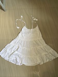 Cottage Core Aesthetic White Mini Dress