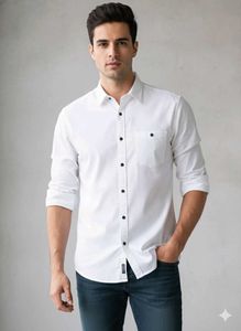 Men&#39;s White Casual Shirt