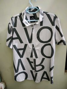 Graphic Print Button-Down Shirt