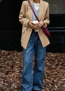 Double Breasted Chic Beige Blazer