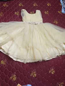 Elegant Ivory Tulle Party Dress for Girls