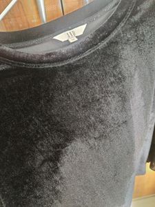 Velvet Black Party Wear Top👚