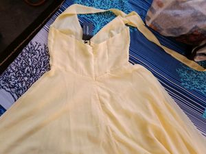 Yellow Halter Midi Dress
