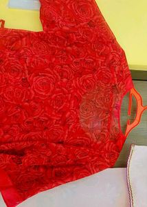 Sexy&#39; Red Rose Print Kimono Night Dress