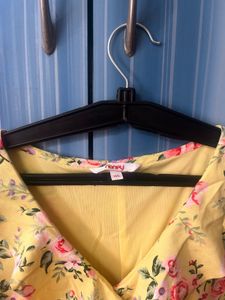 Honey Floral Yellow Wrap Dress-XXL