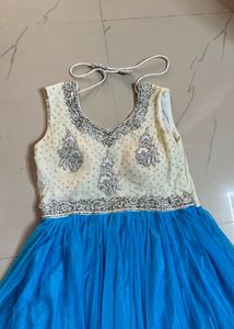 Blue Embellished Party Dress