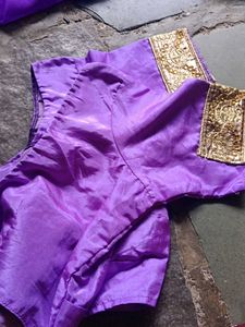 Purple Embroidered Saree