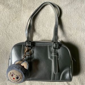 Trendy Metallic Silver Bag