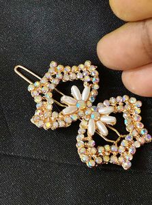 Sparkling Flower Hair Clips
