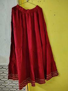 Red Maxi Skirt For Navratri Festival