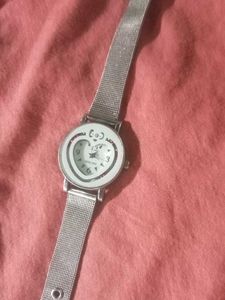 Heart-Shaped Silver Watch