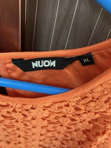 Cute Orange Lace Tank Top