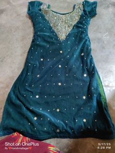 Velvet Green Kurti