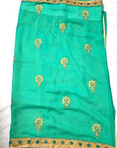 &#34;Price Drop&#34; Festive Dual Colour Georgette Saree