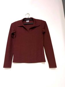 Maroon Long Sleeve Top