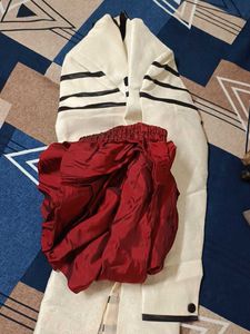 Unique Cream and Red Outfit