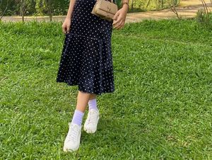 Vintage Polka Dot Midi Skirt