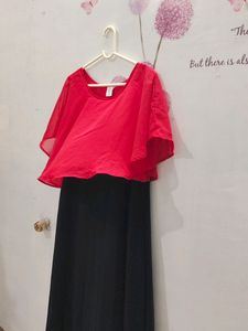 New Beautiful Black &amp; Red Gown