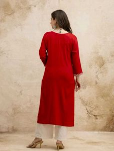 Red Straight Kurti
