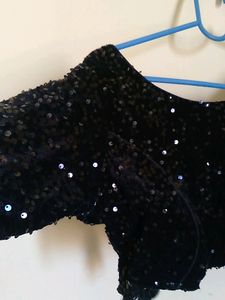 New Black Velevt Full Hands Paded Chemki Blouse