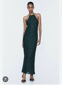 Zara Green Halter Maxi Dress