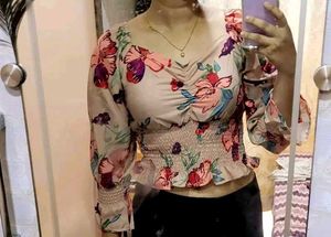 Floral Smocked Top