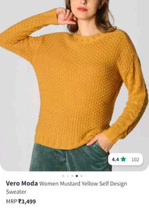 Vero Moda Mustard Yellow Knit Sweater