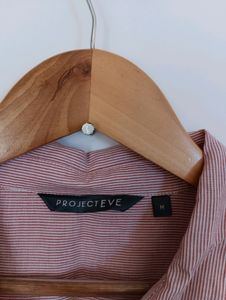 Pink And White Strips Casual Dress (Women)