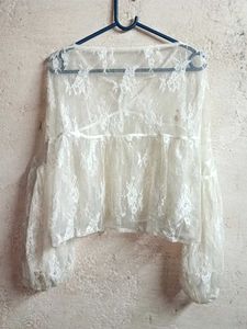 Oversized See-through Fashion Crop Top Sheer