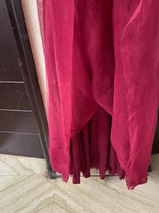 Elegant Maroon Maxi Dress Size M Length 62