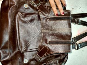 Vintage Brown Leather Shoulder Bag