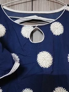 Navy Blue Kurti With Dupatta