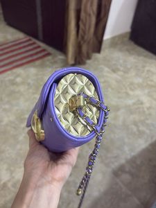 Quilted Lavender Crossbody Bag