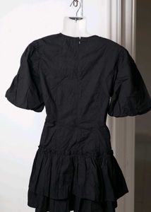 Black Ruffle Mini Dress