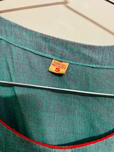 See Green Hand Embroidered Kurta