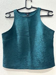 Forever 21 Teal Lace Halter Top