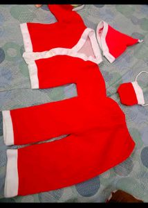 Beautiful Santa Dress With 2 Caps And Potli