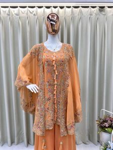 Kurta cum  Shrug and Plazoo Set