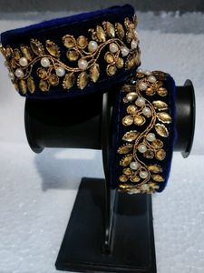 beautiful Kundan Moti woolen party wear kada