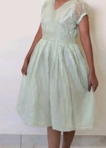 Pale Green Party Dress with Sparkles
