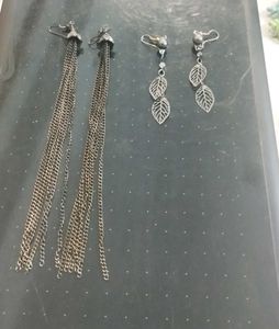 Stylish Silver Tone Earring Set