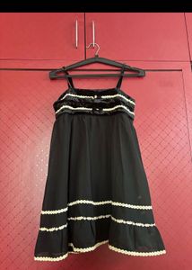 Black Lace Trim Dress
