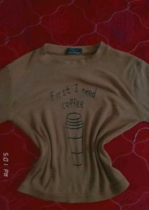 🤎brown ribbed full sleeves tshirt 👕