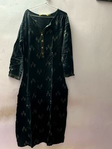 Elegant Black Printed Kurta