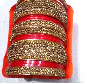 Red &amp; Gold Bridal Bangles