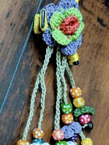 Hand embroidered crochet pattern Hair clutch