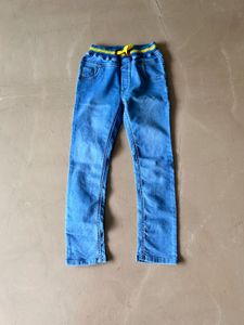 Boys  Blue Slim Fit Jeans w/ Elastic Waist