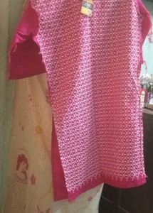 Embroidered Magenta Kurta