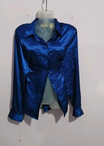 BLUE SILK SHIRT